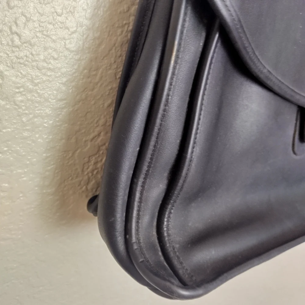 VINTAGE COACH BEEKMAN BLACK LEATHER BRIEFCASE MESSANGER SHOULDER BAG #G5C-5266